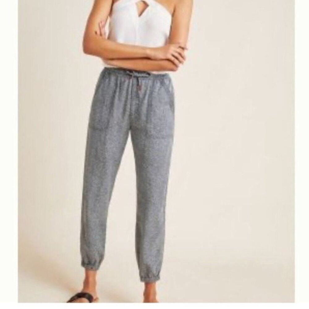 Anthropologie Orana Printed Joggers Black White Dotted Pants XS Relaxed Lounge